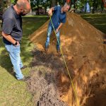 Measuring for septic testing.